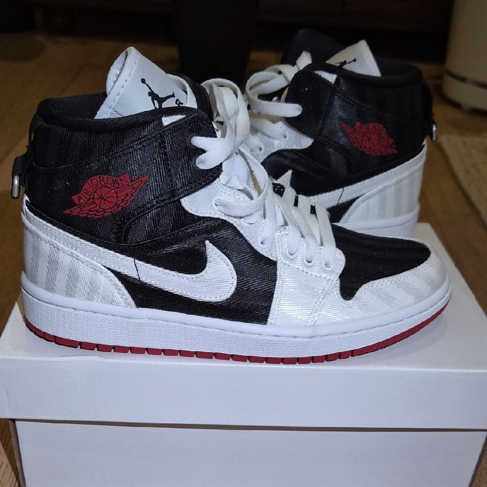 Jordan Women’s Mid-Top Sneakers — Black / White / Red